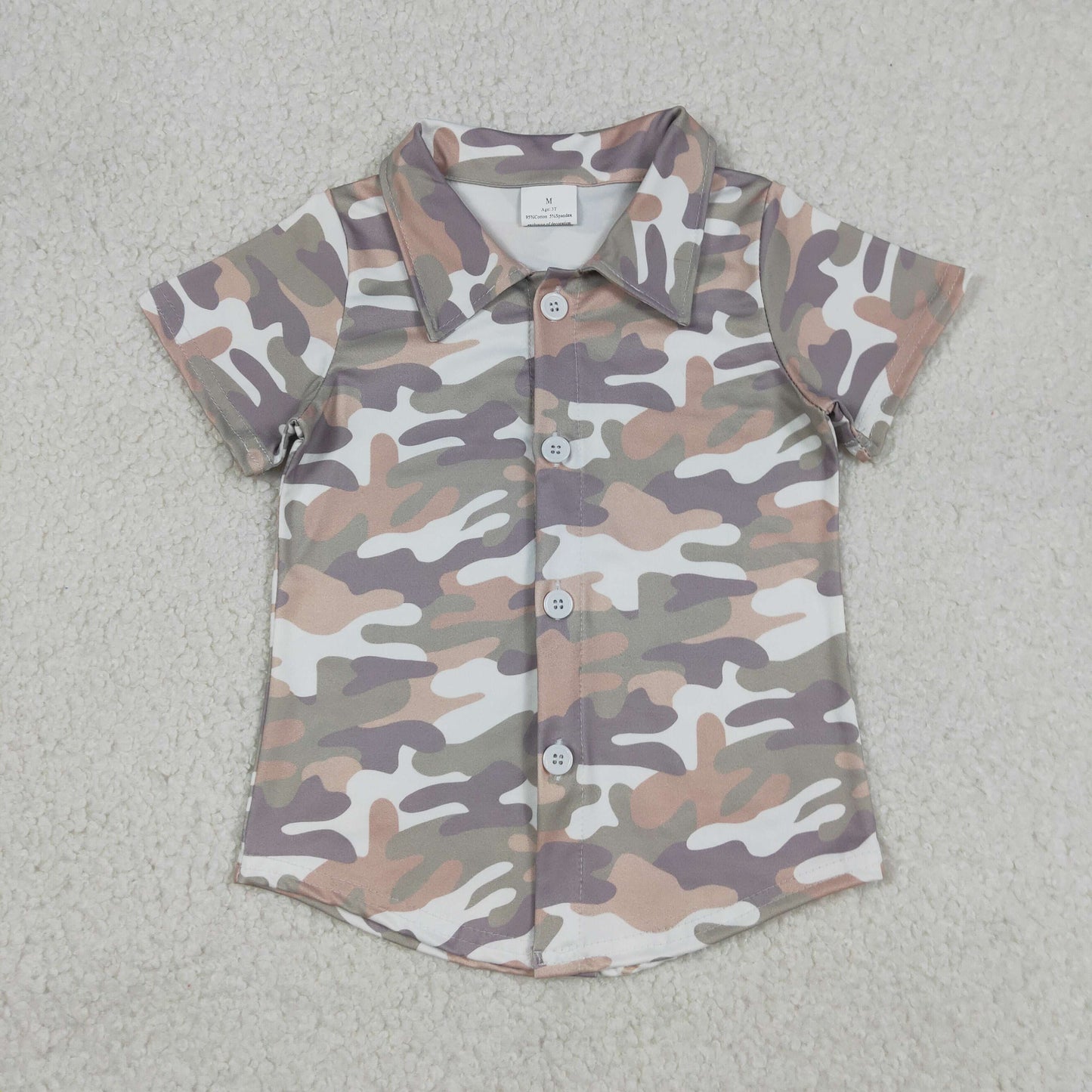Camo Button Top BT1565