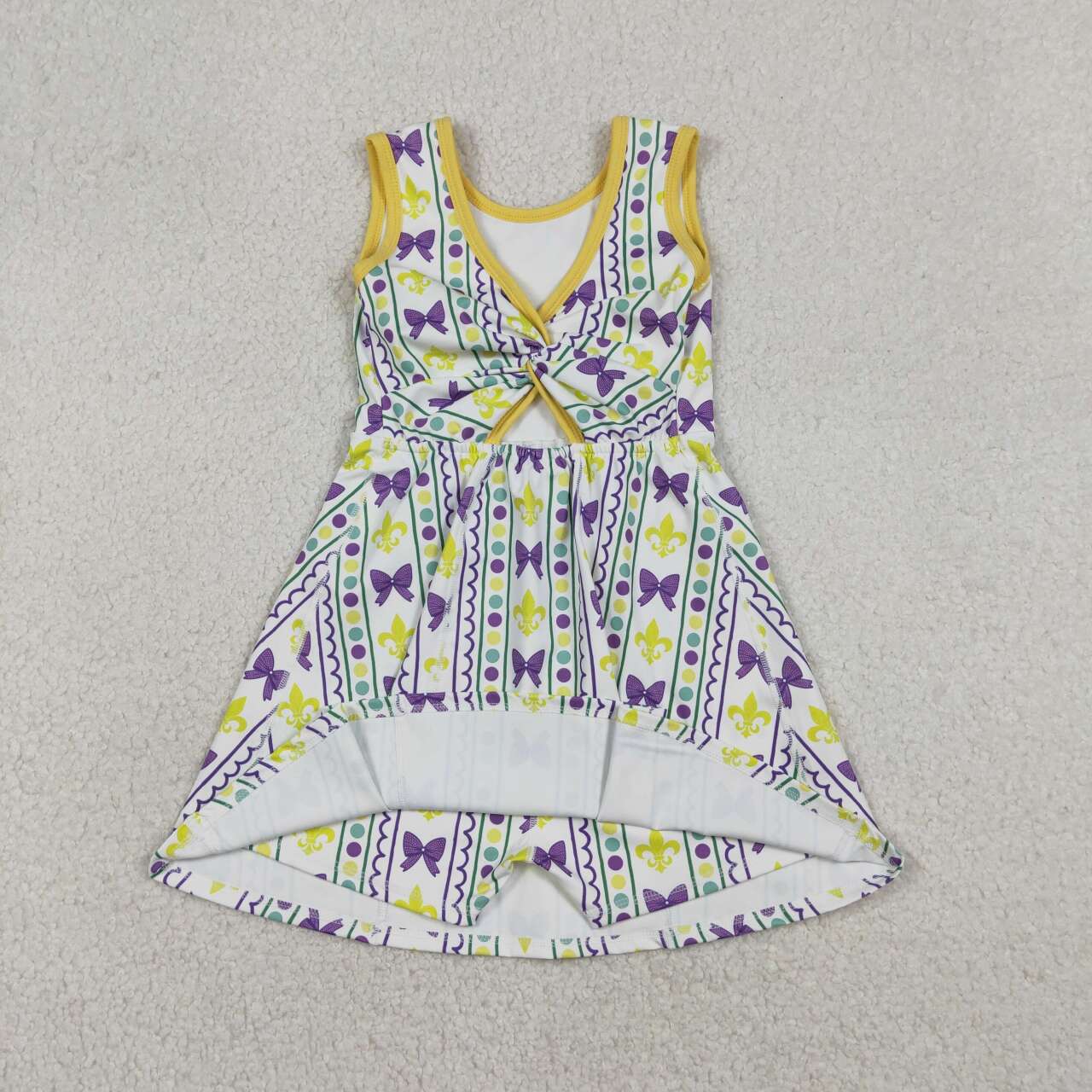 Mardi Gras Bow Athletic Girls Dress GSD2947