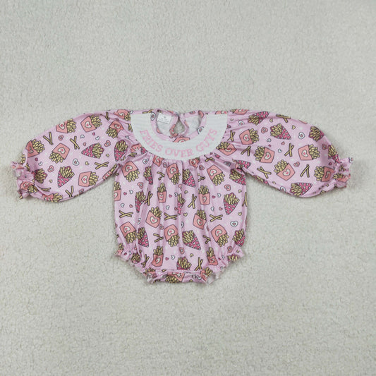 Valentine's Day Smock heart baby romper LR2768