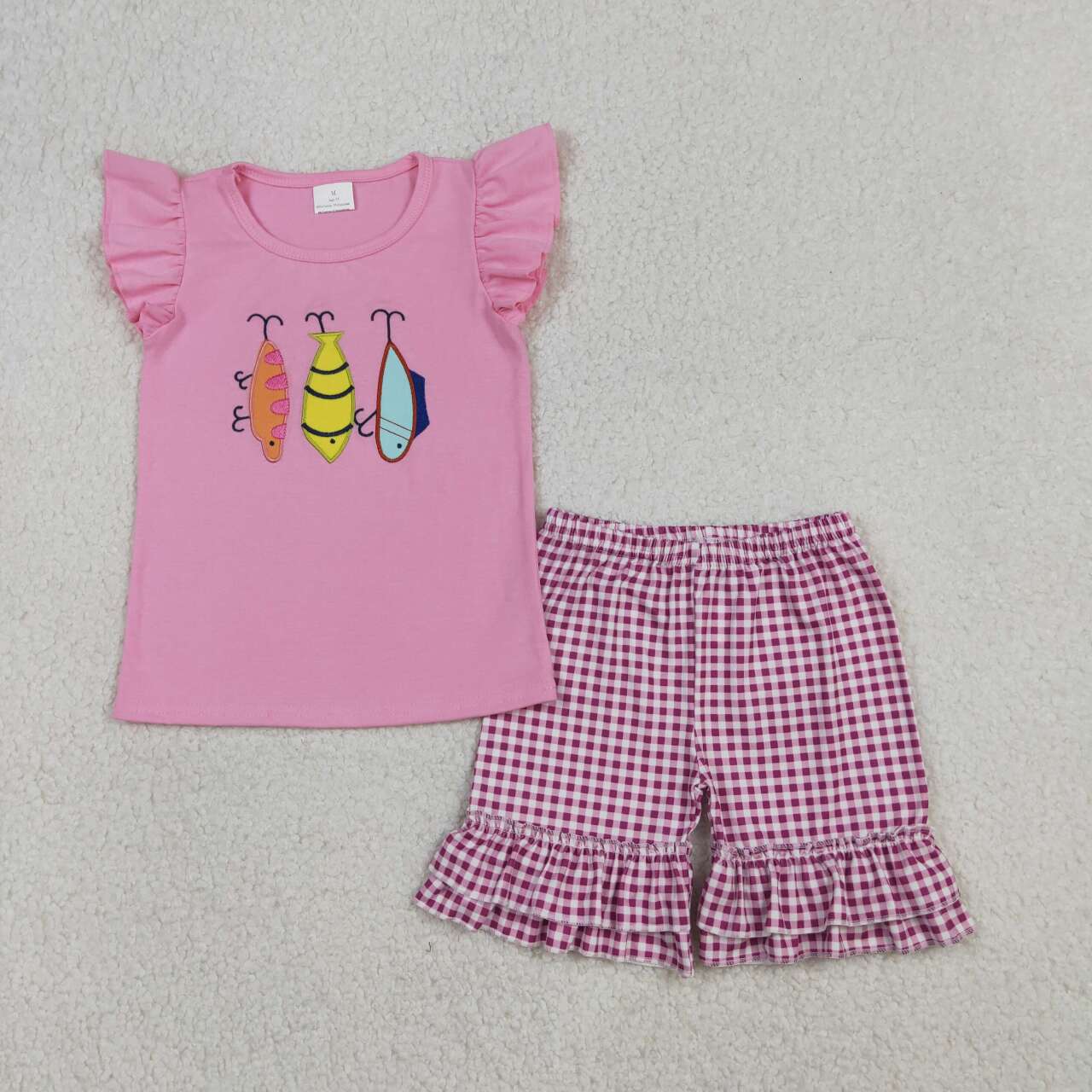 Summer Pink embroidered Fish girl outfit GSSO2795
