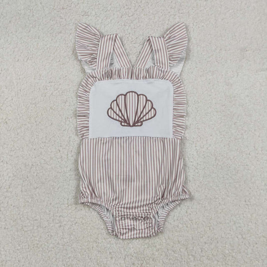 Embroidered seashells baby Romper SR3396