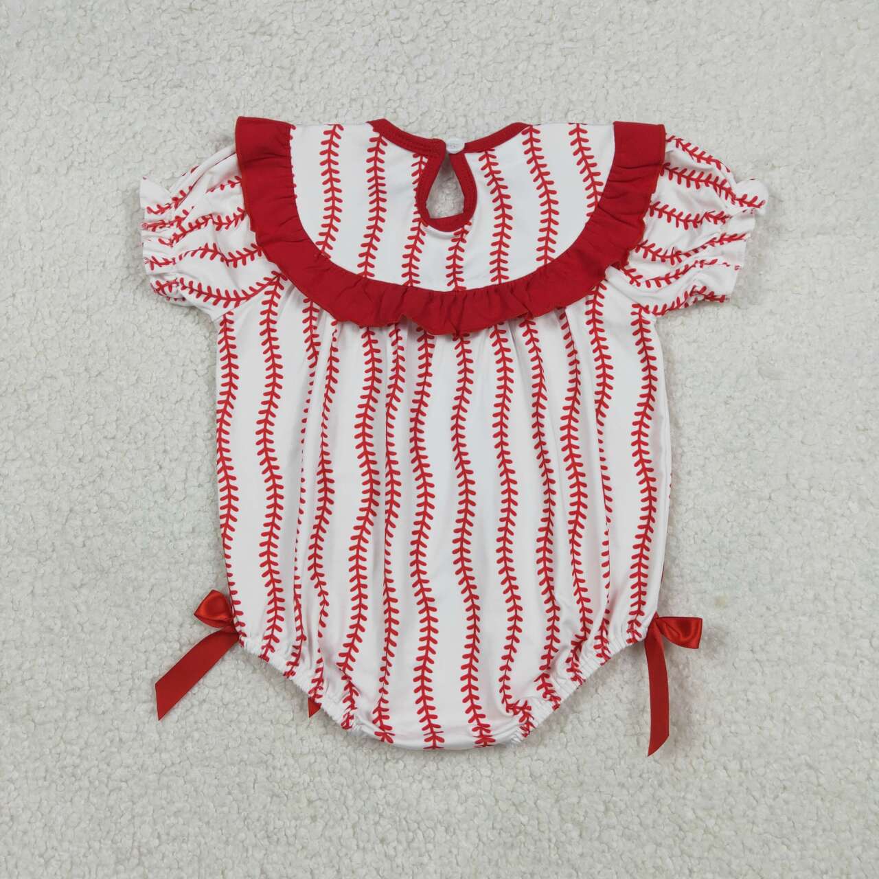 Baseball Smock strawberry Girls baby romper SR3345