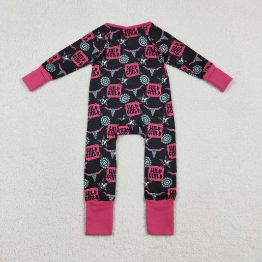 western Cow Print baby Romper LR2962