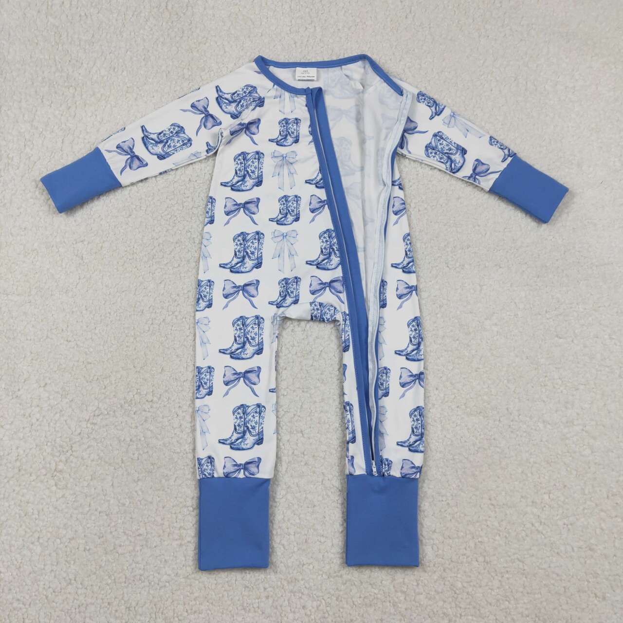 western Boot Print baby Romper LR2420