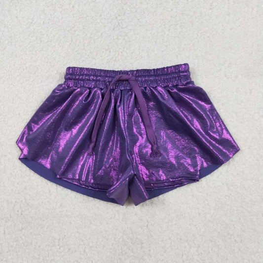 Purple leather Girls short SS0686