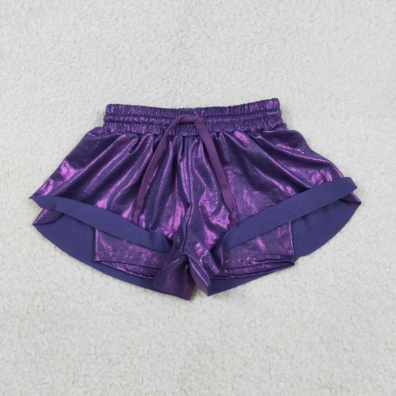Purple leather Girls short SS0686