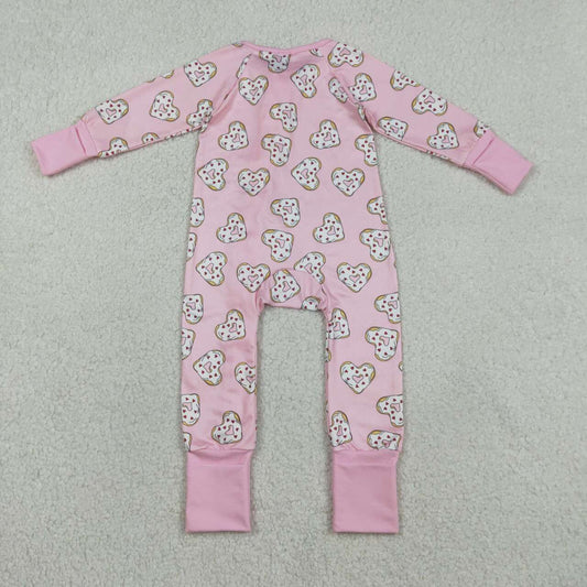 Valentine's Day pink heart Print baby Romper LR2960