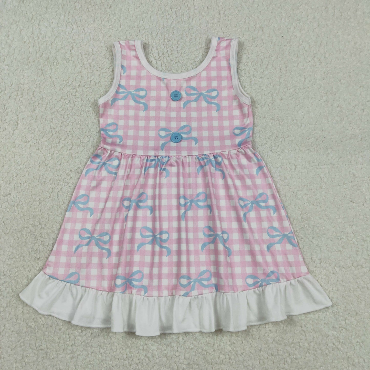 Pink Plaid sleeveless Girls Dress GSD3145