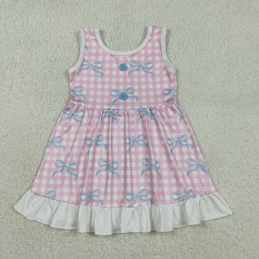 Pink Plaid sleeveless Girls Dress GSD3145
