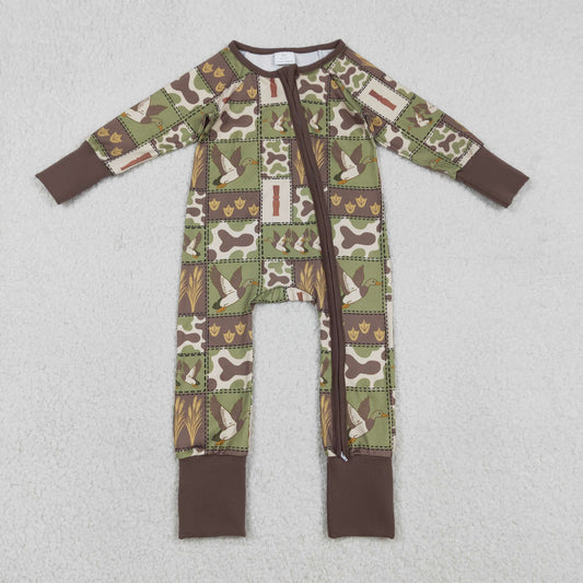western Duck Print baby Romper LR2949