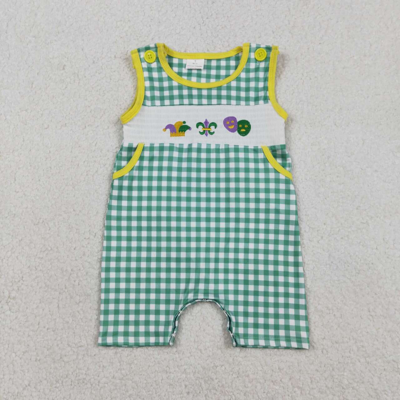 Mardi Gras sleeveless baby romper SR3312