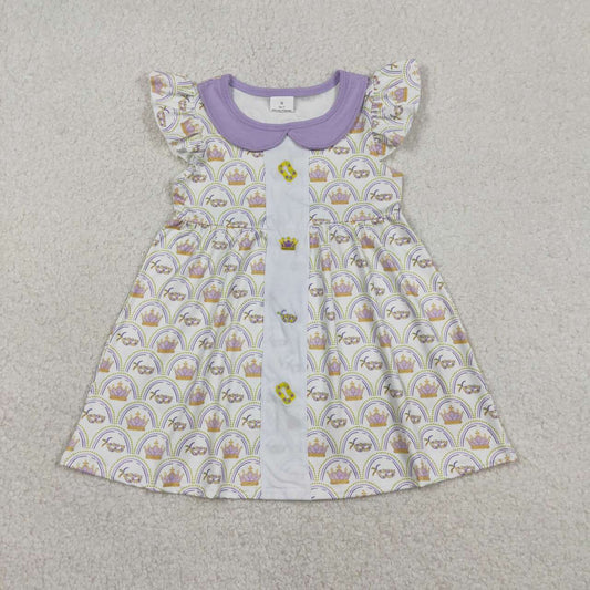 Mardi Gras embroidery Girls dress