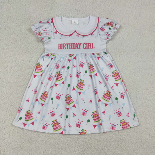 Birthday girl embroidered Girls dress GSD2854