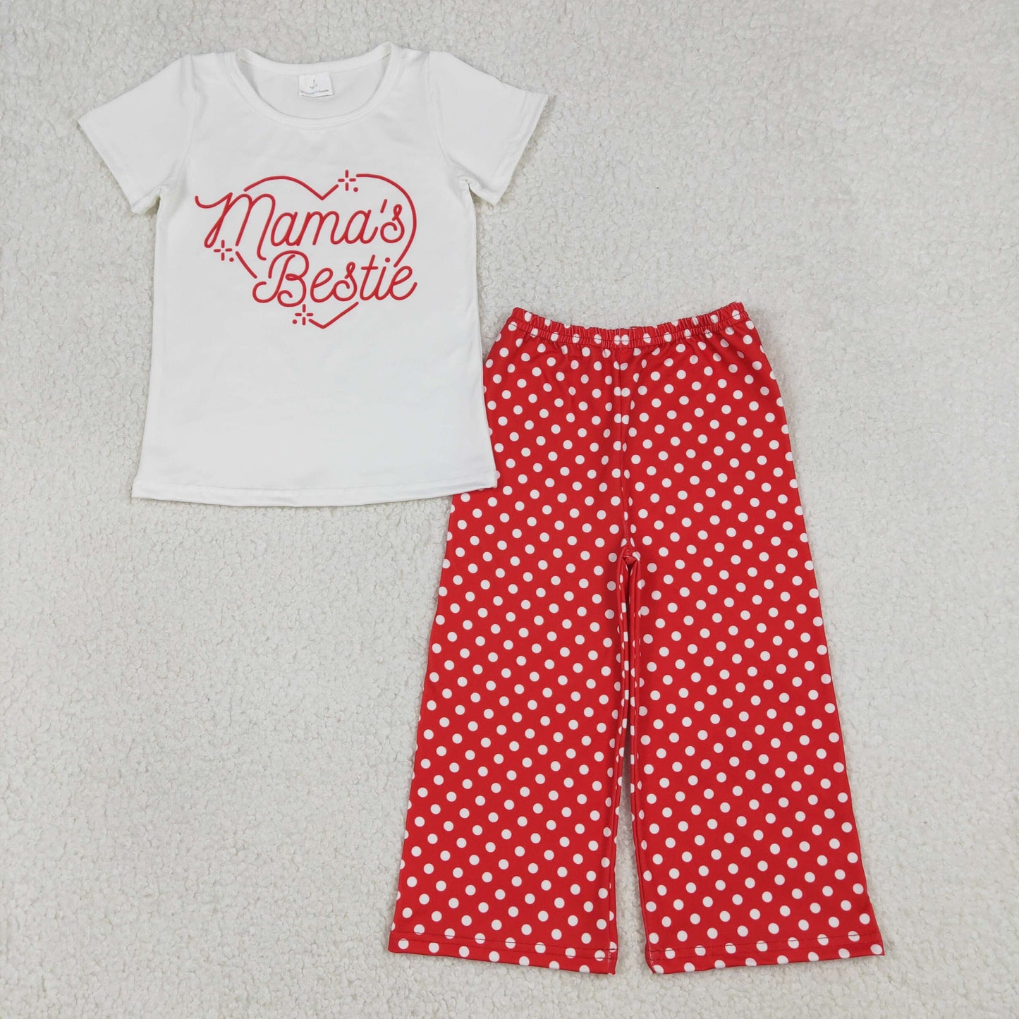 Red Plaid MAMA‘S Girls Pants Girls Set GSPO2250