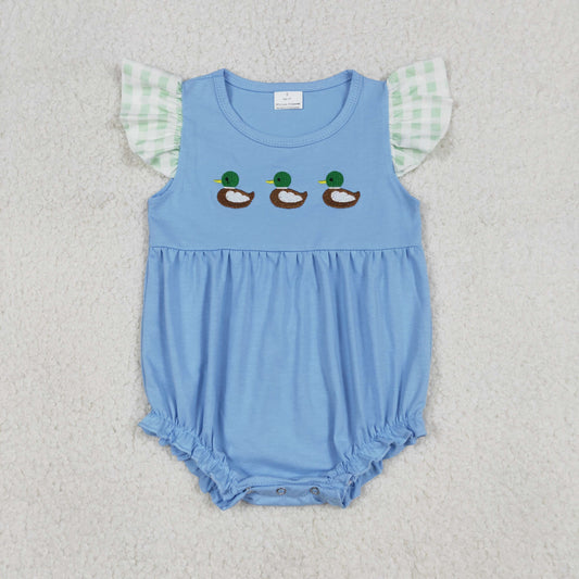 Blue duck embroidery baby Romper SR3266