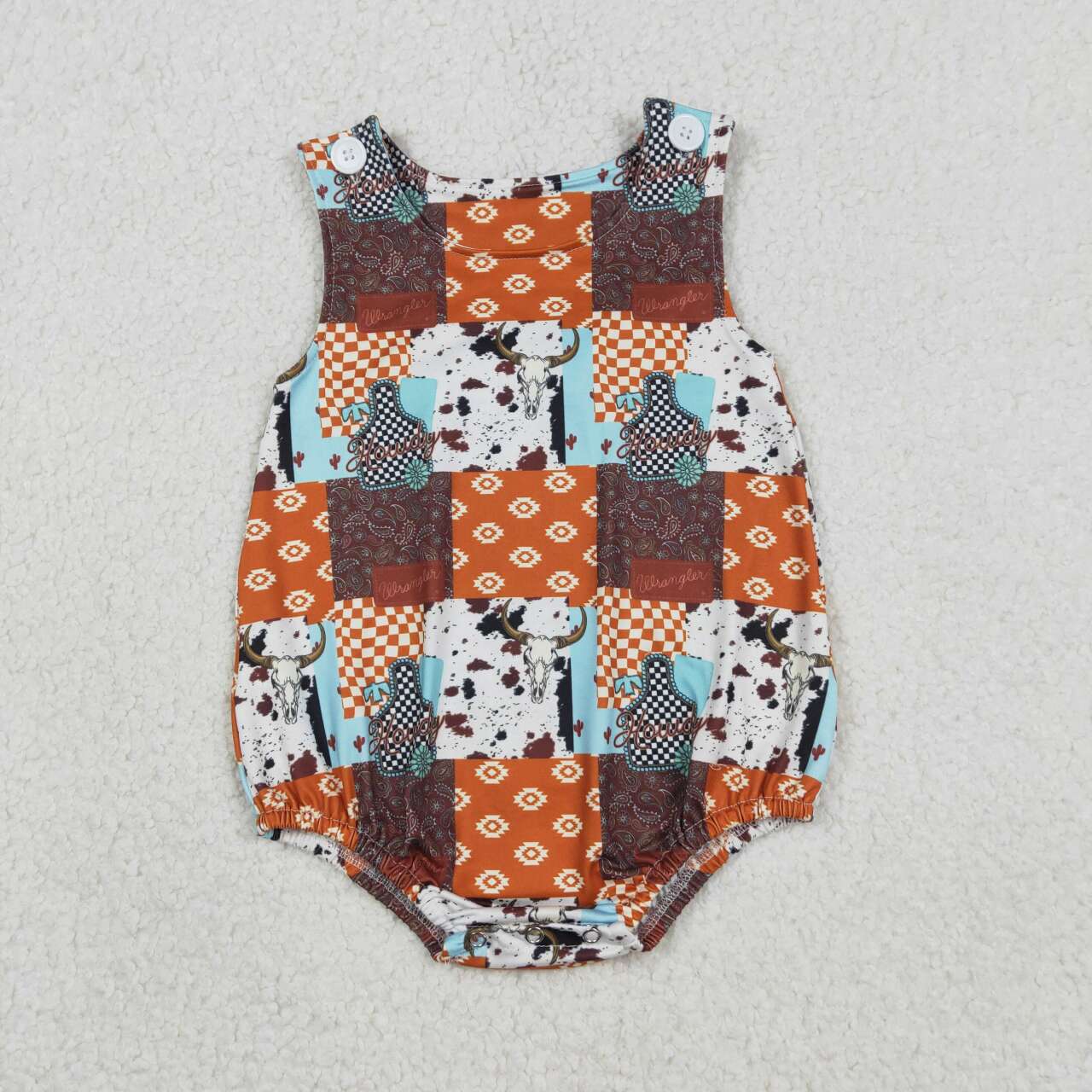Western Cow sleeveless Baby Romper SR3773