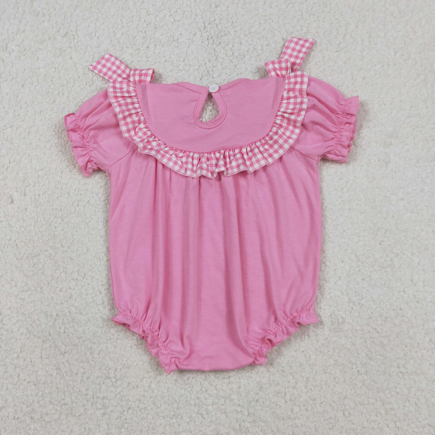 Pink Smock Cross baby romper SR3250