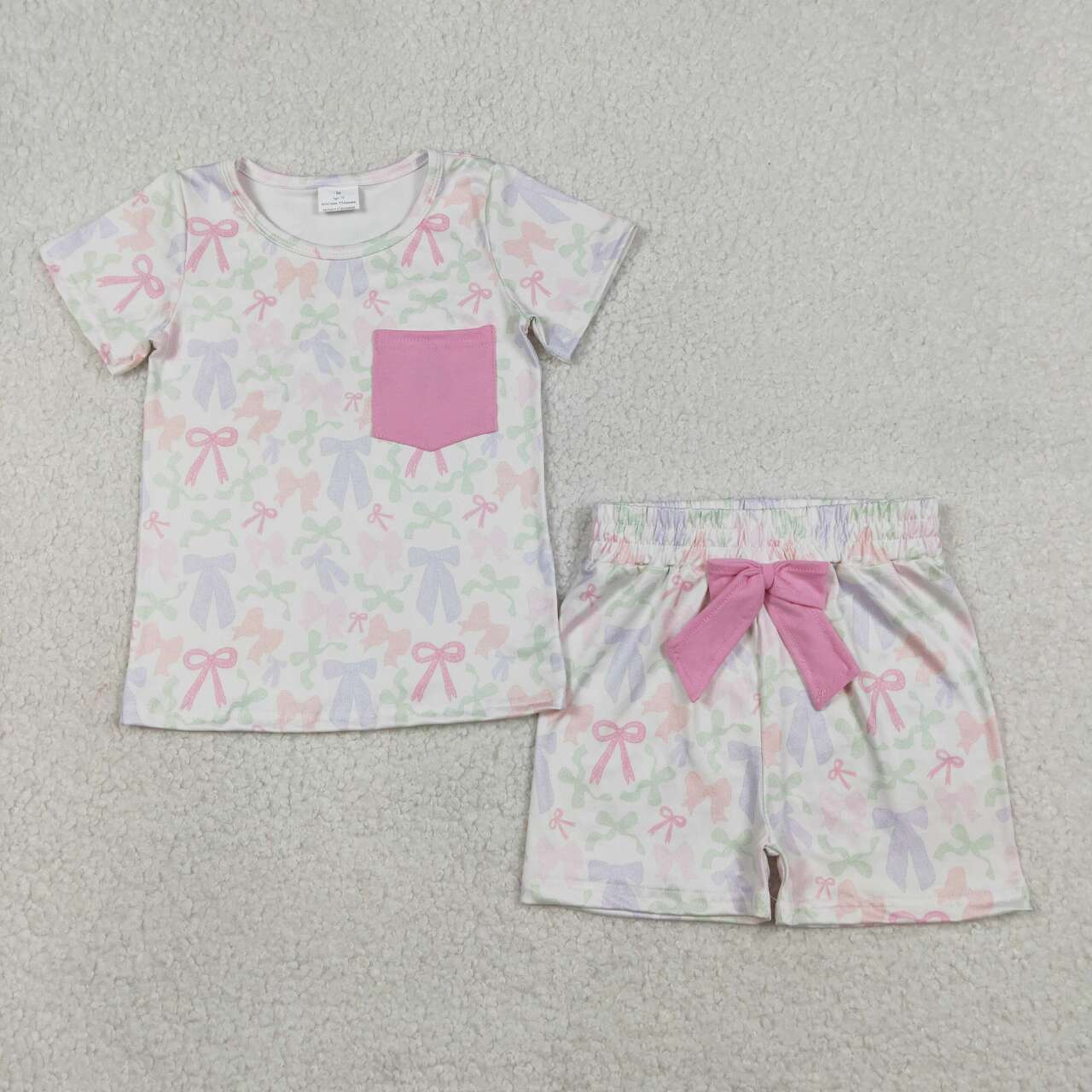 Summer Colorful Bow sleeveless Girls Set GSSO2990