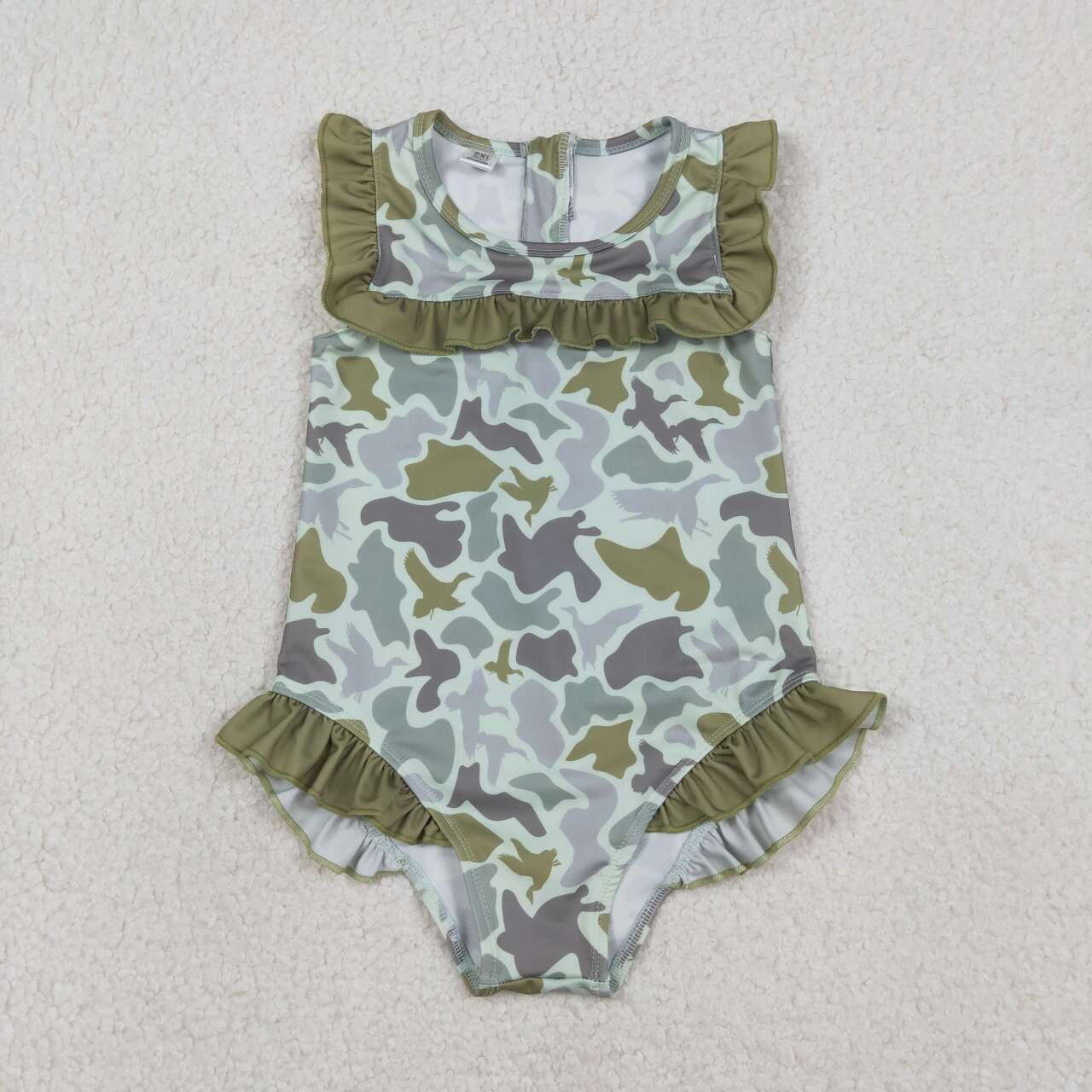 Green Camo print girl Swimsuit SO596