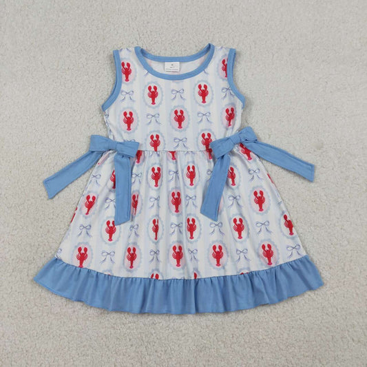 Lobster sleeveless Short sleeve Girls Dress GSD3448