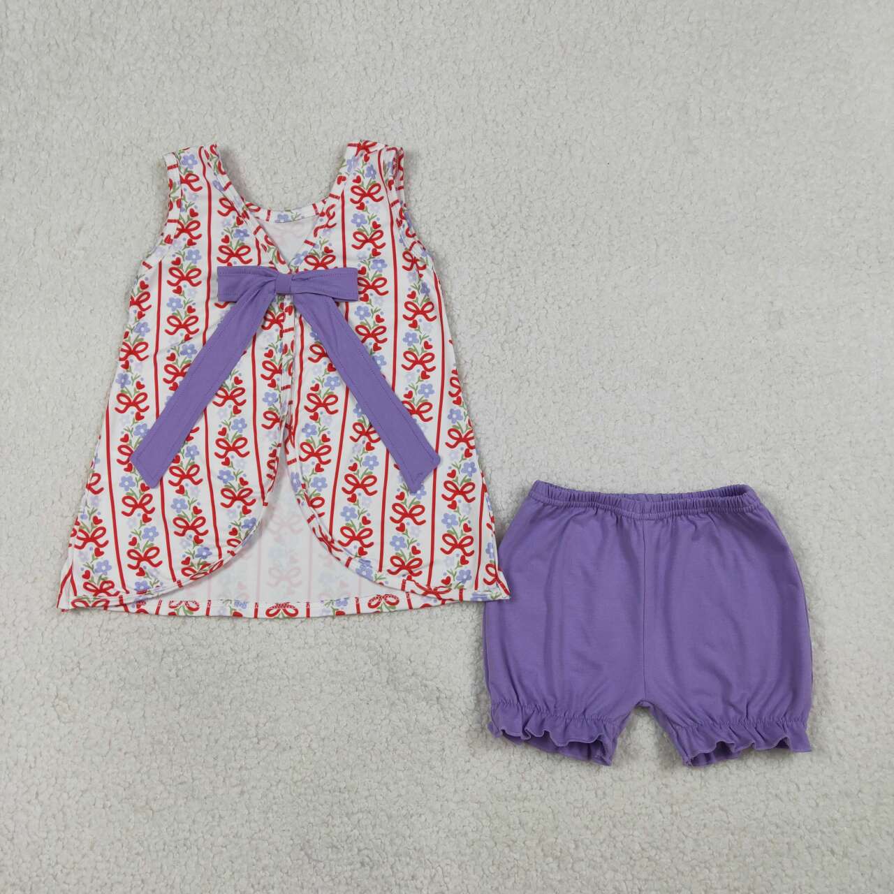 bow sleeveless Girls Set GSSO2785