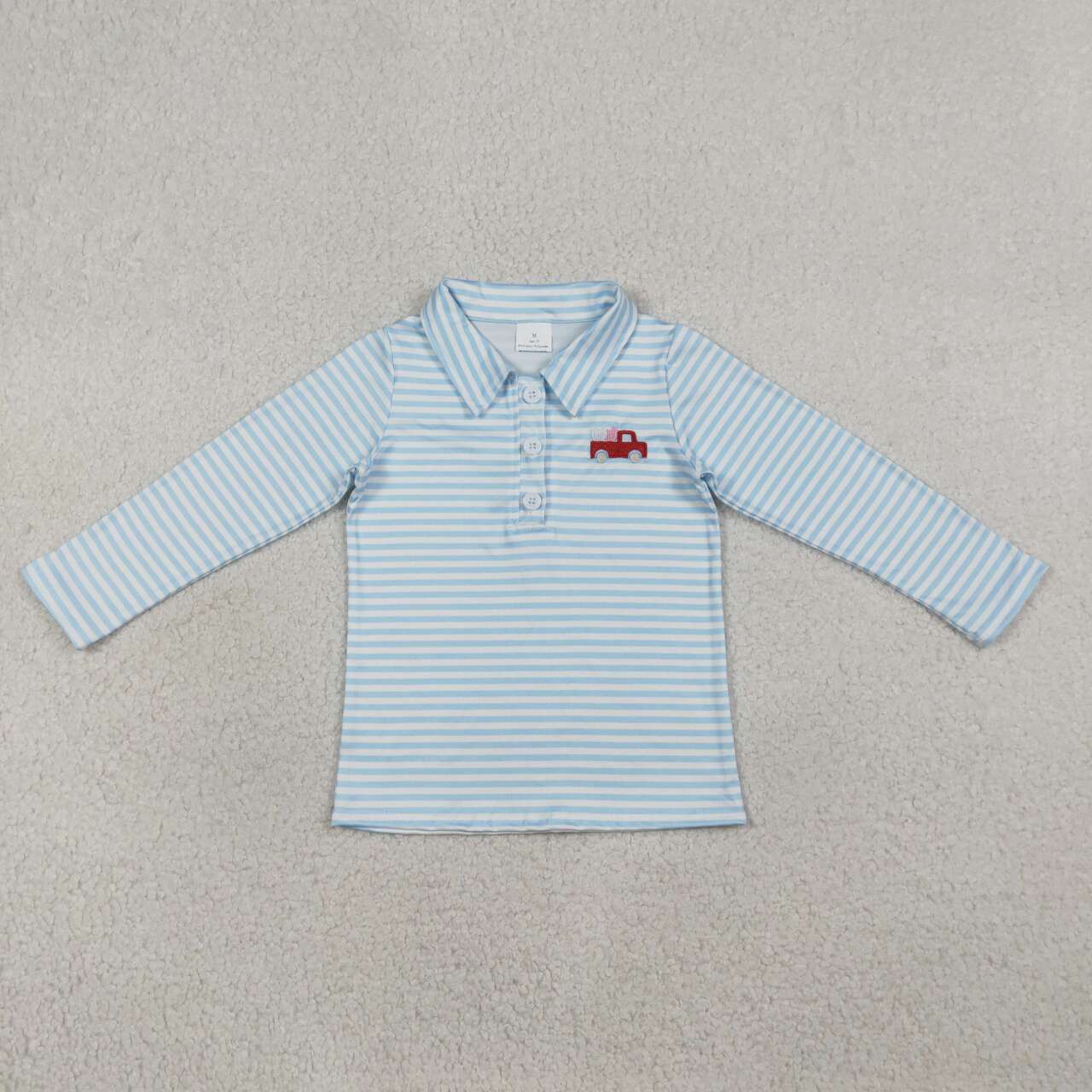 Valentine's Day blue striped embroidery Car Heart BT1573