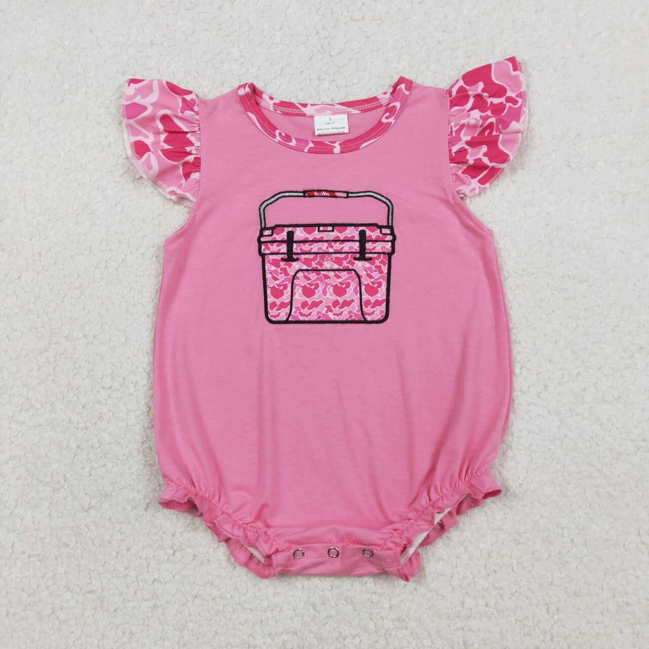 Hot Pink Camo embroidered Baby Romper SR3762