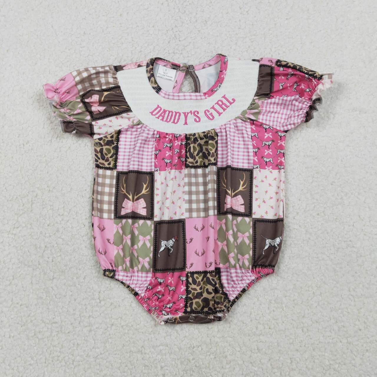 Camo embroidered Daddy's Girls Baby Romper SR3778