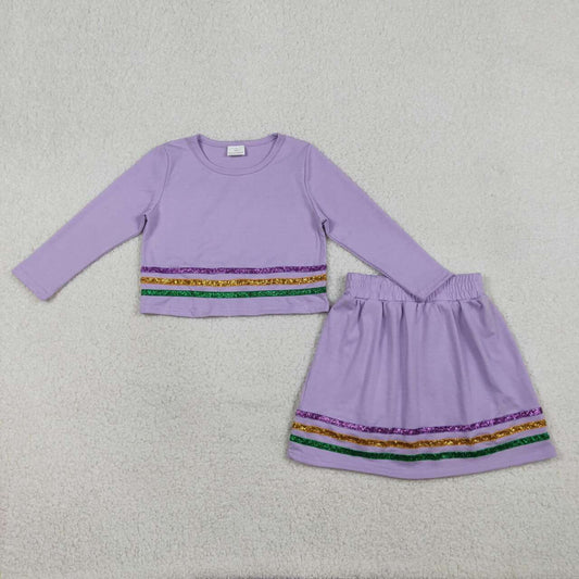 Mardi Gras purple girls skort set GLD1573