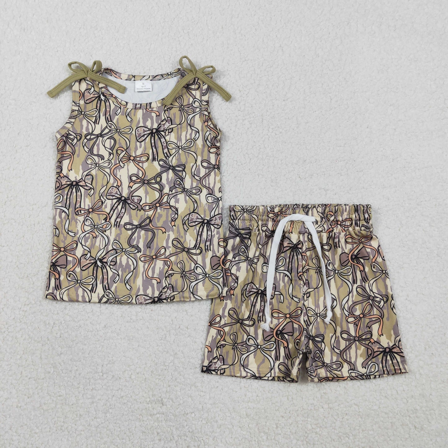 Camo bow sleeveless Girls Set GSSO3127