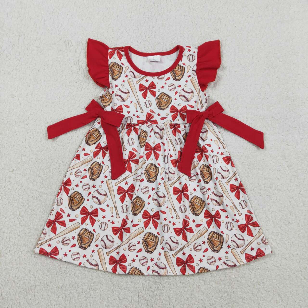 Baseball Short Sleeve Girls Dress GSD3455