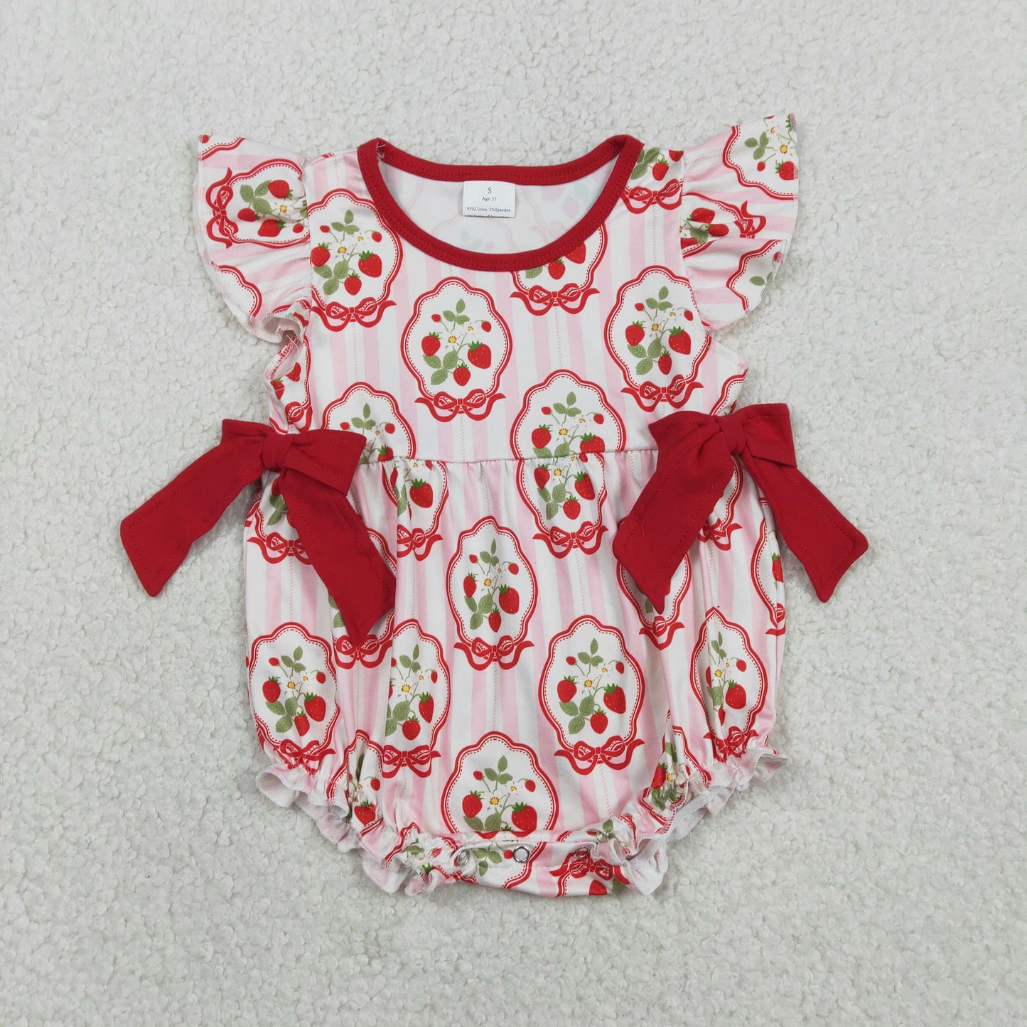 Strawberry bow Baby Romper SR3890