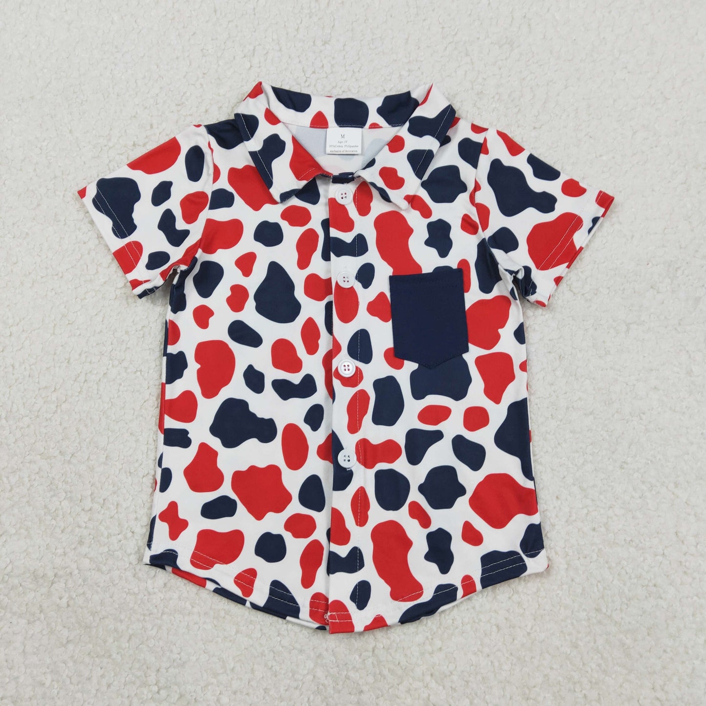 Red Black Camo Button Shirt BT1656