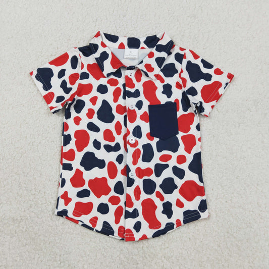 Red Black Camo Button Shirt BT1656