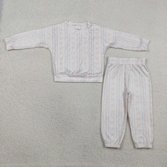 flower bow Long sleeve Girls Set GLP3238