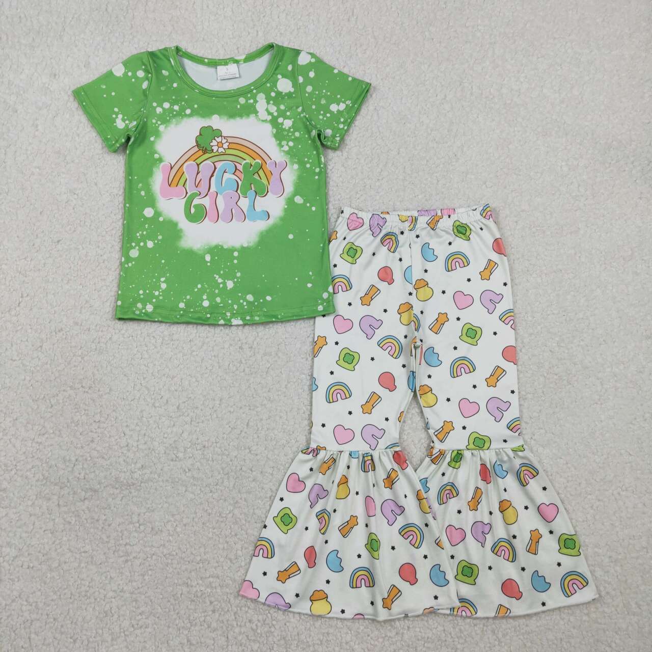 st patrick day Lucky Girls Bell Pants Girls Set GSPO2101