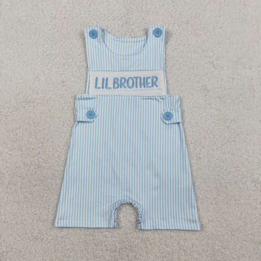 Plaid little brother Smock embroider baby romper SR3592