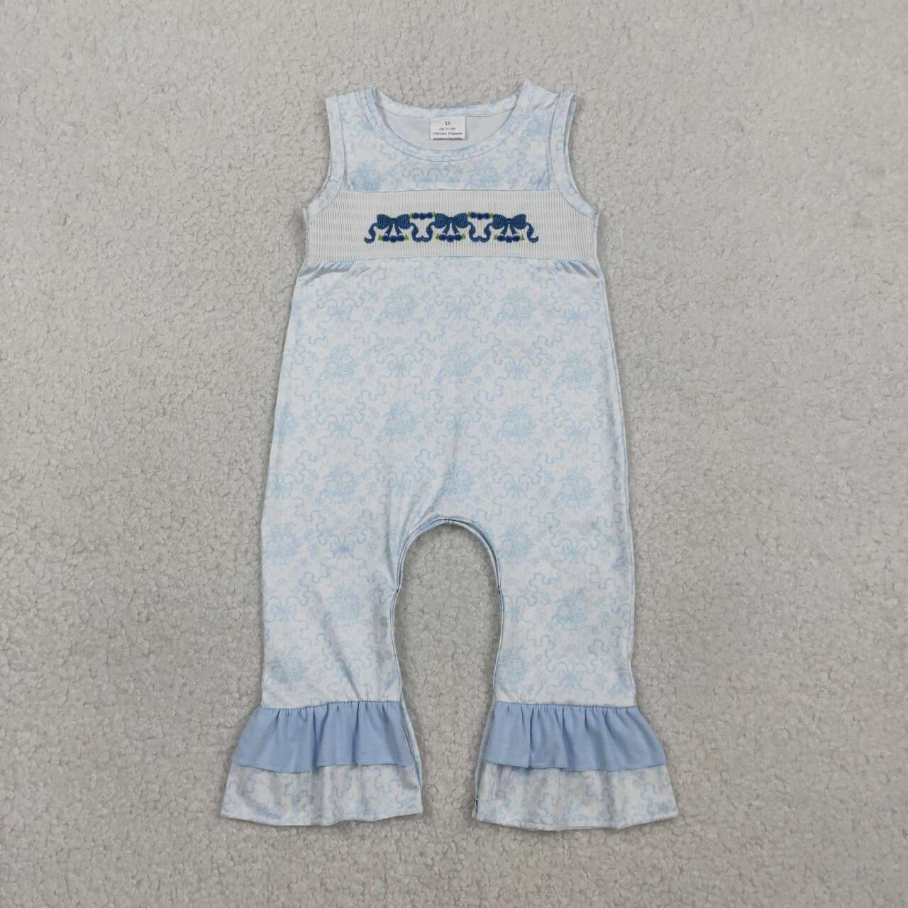 flower Smock Bow baby romper SR3843
