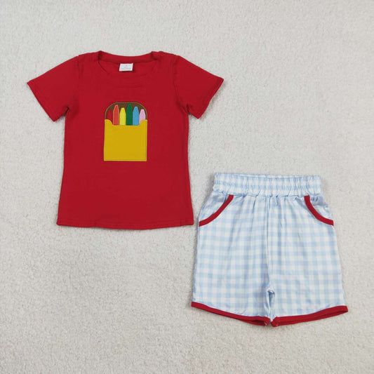 Back To School pencil embroidery Summer Set BSS01819