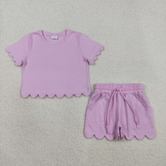 Purple Short Sleeve Girls Set GSSO3173