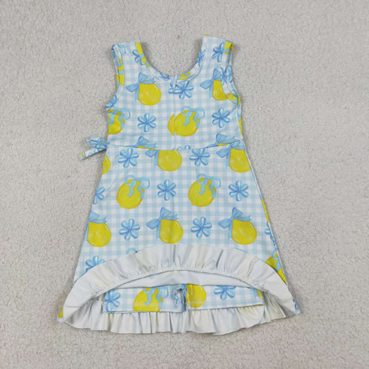 lemon sleeveless Girls Dress GSD3684