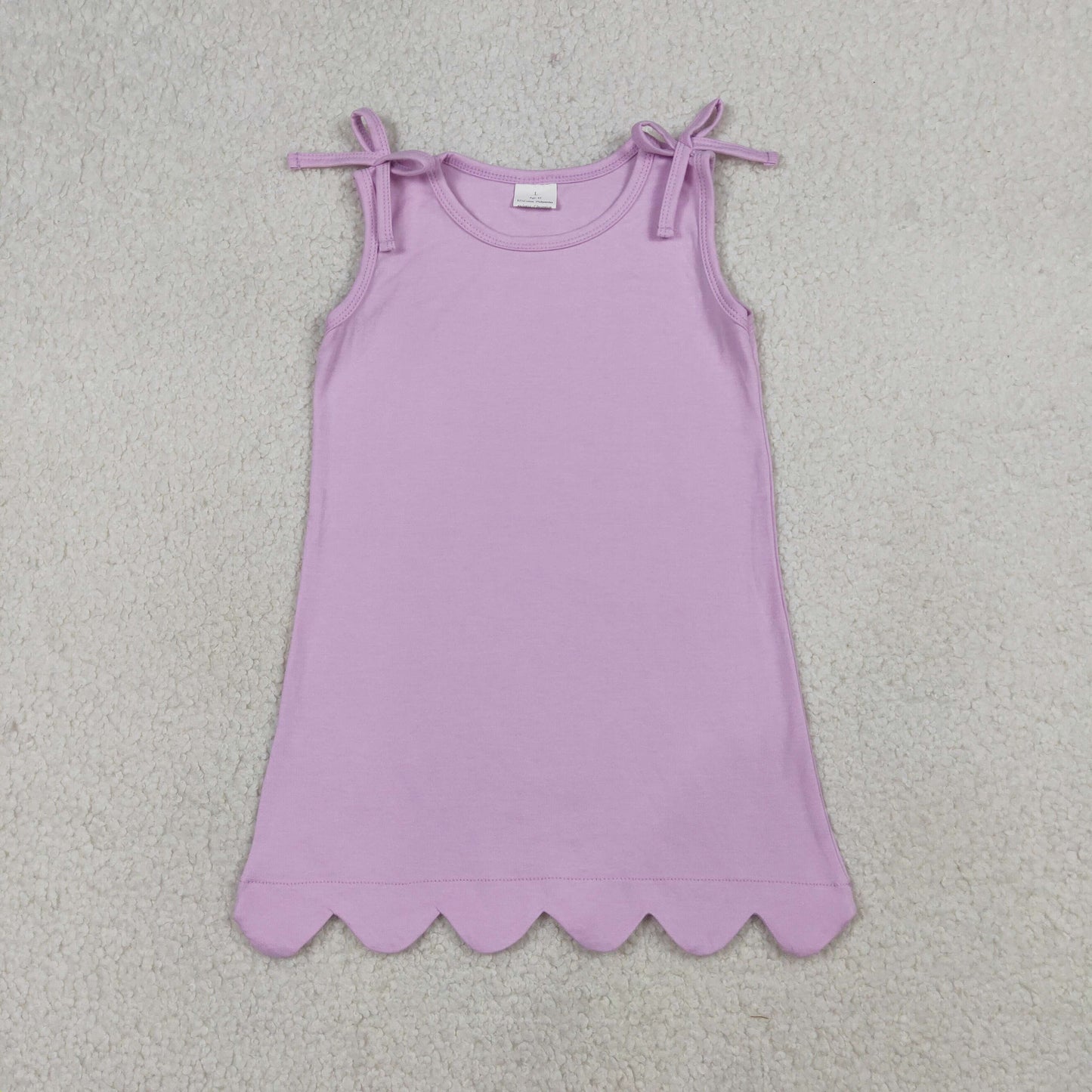 Purple bow sleeveless Girls Dress GSD3706