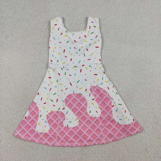 athletic Baseball Pink and White Girls Dress GSSO3255