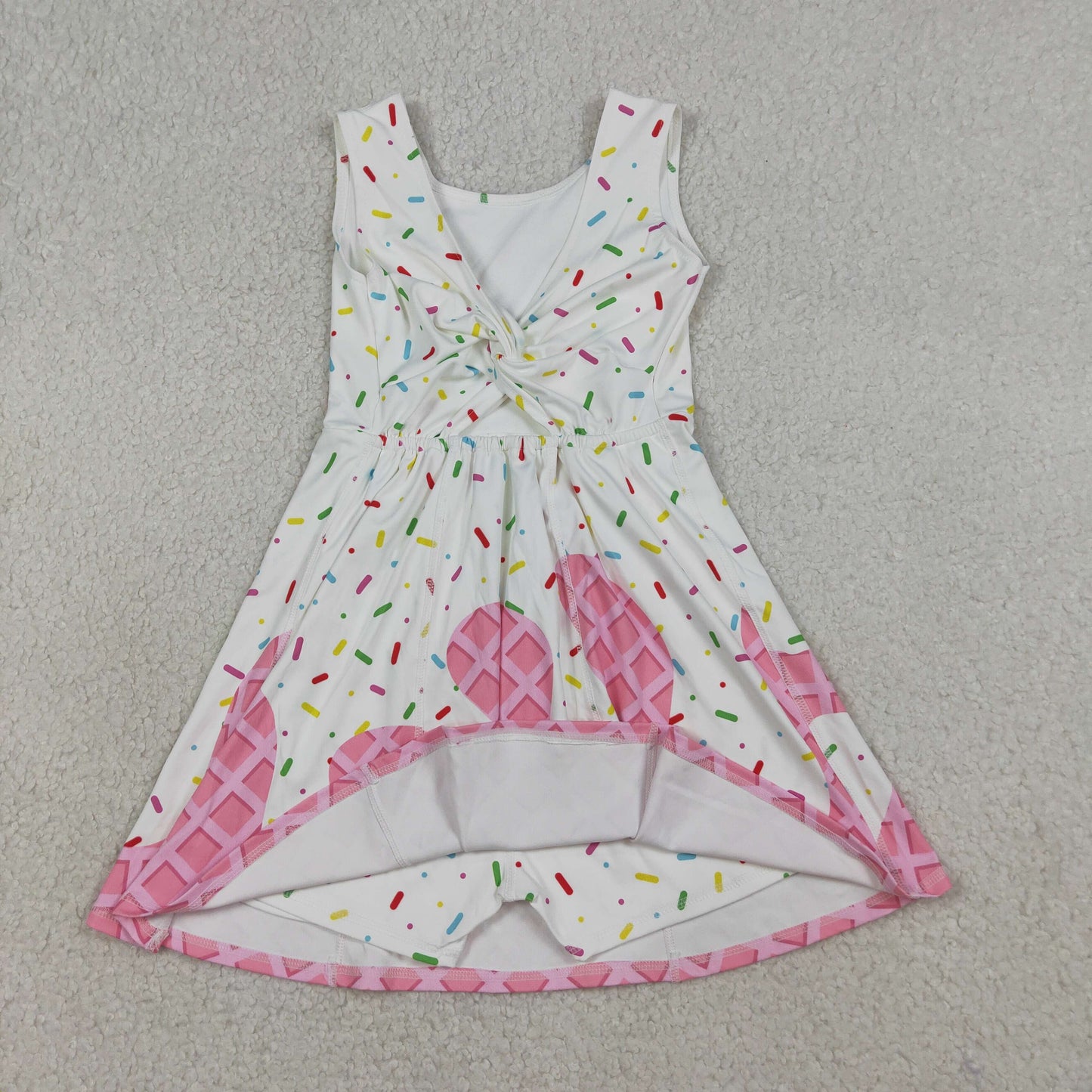 athletic Baseball Pink and White Girls Dress GSSO3255