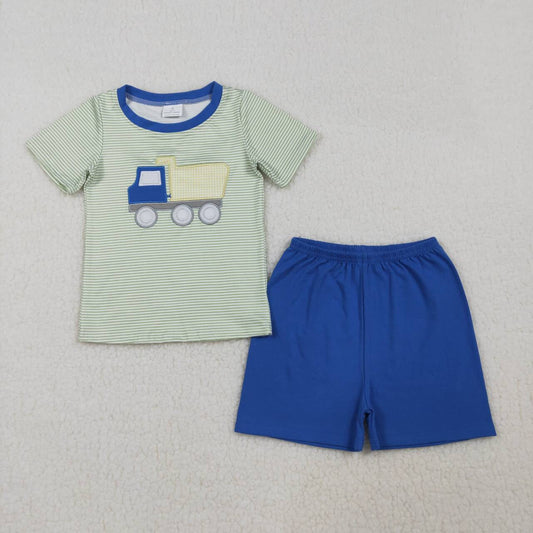 Summer Truck Embroidery Boy Outfit BSSO1833