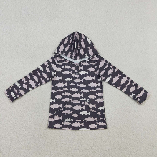 Fish print Long Sleeve Hoodies BT1545