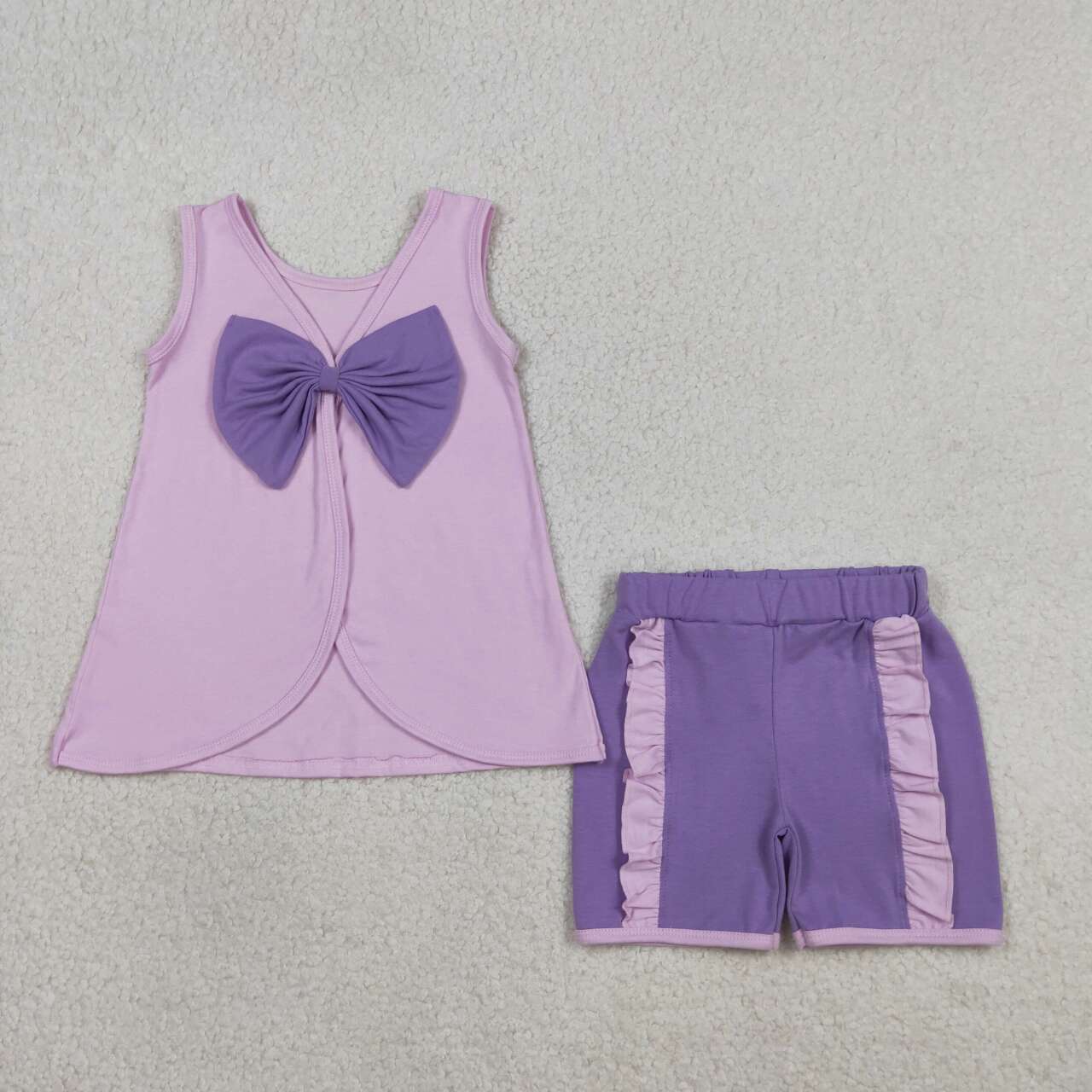 Girls' Sleeveless Purple Summer Outfit GSDO3461
