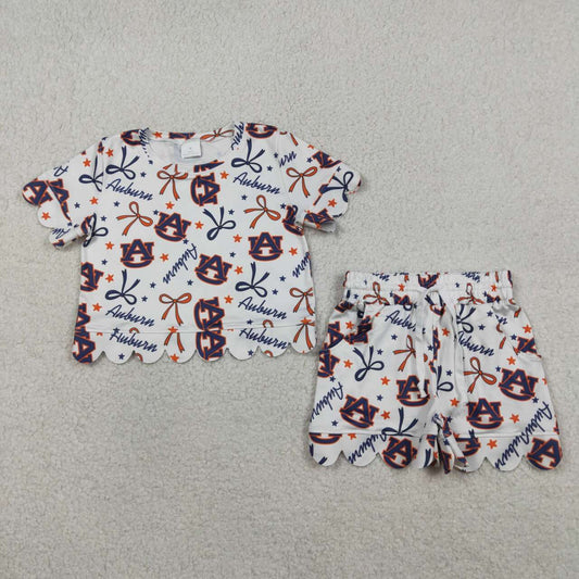 Game Day scalloped edges Short Sleeve Boy Set GSSO3252