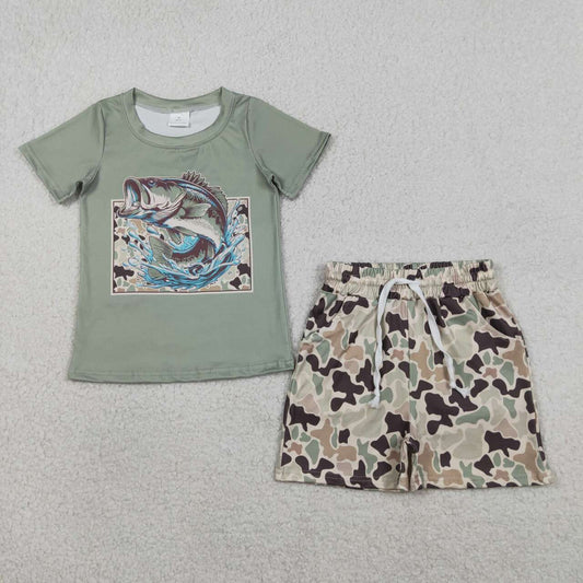 Camo Fish Short Sleeve Boy Set BSSO1835