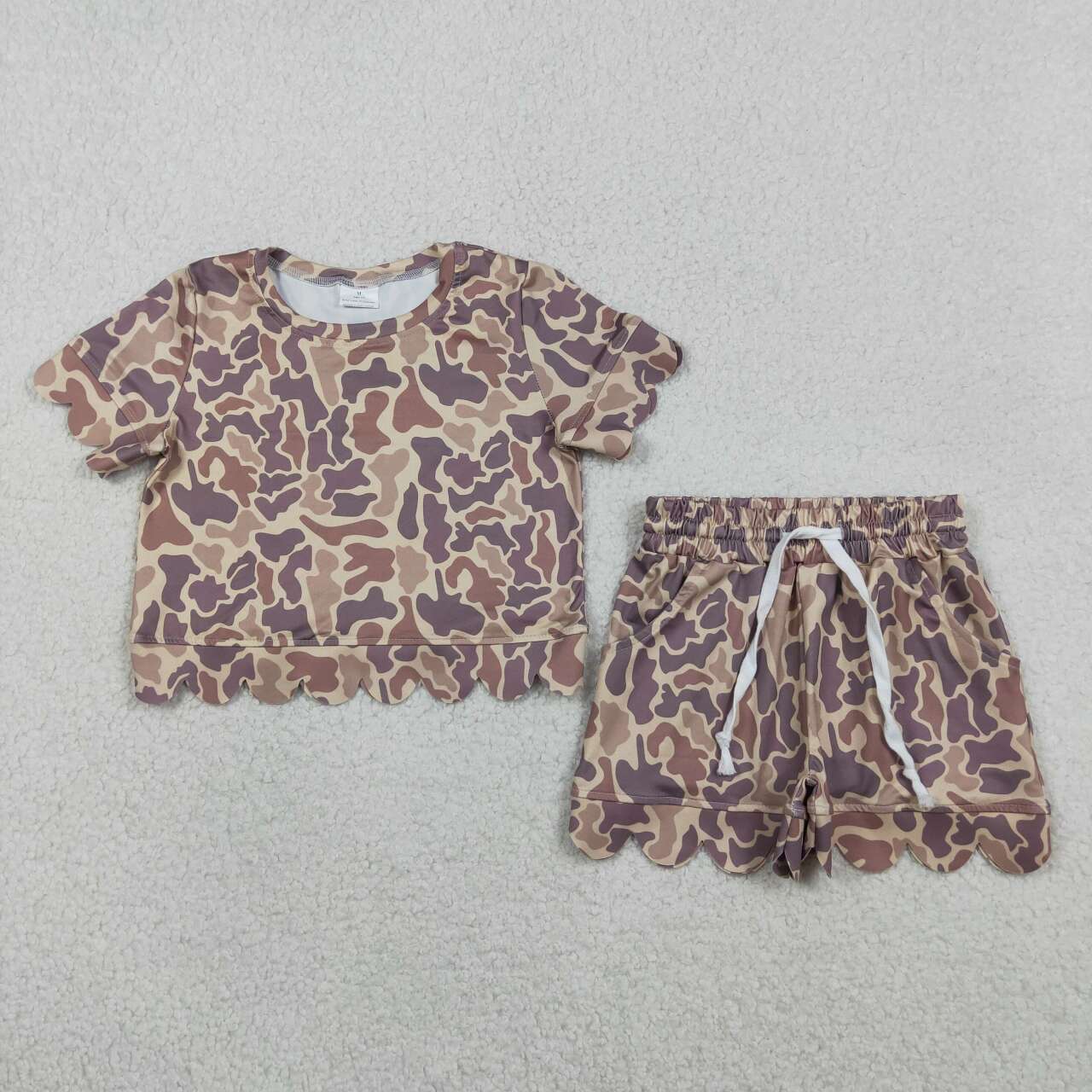 Camo scalloped edges Short Sleeve Boy Set GSSO3227